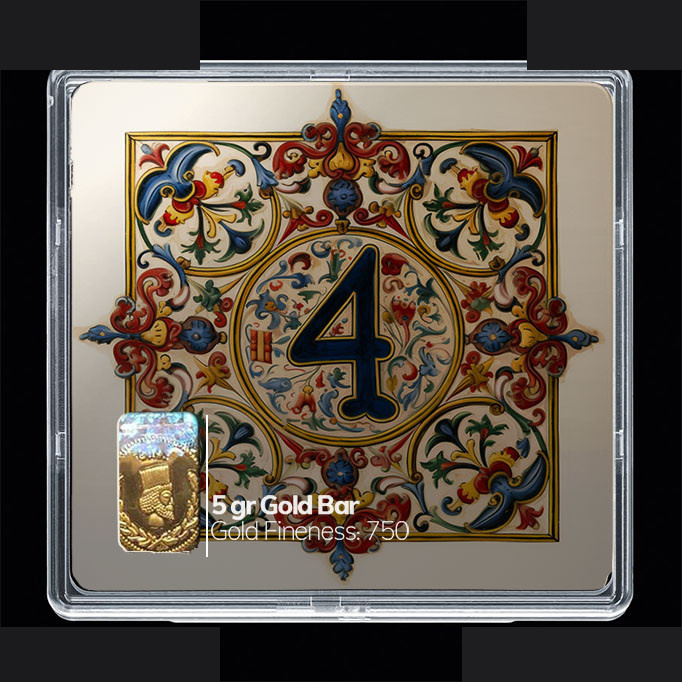 شمش طلا 18 عیار مدوپد مدل عدد 4 کد SG10180 شمش طلا 18 عیار مدوپد مدل عدد 4 کد SG10180