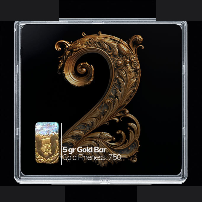 شمش طلا 18 عیار مدوپد مدل عدد 2 کد SG10175 شمش طلا 18 عیار مدوپد مدل عدد 2 کد SG10175