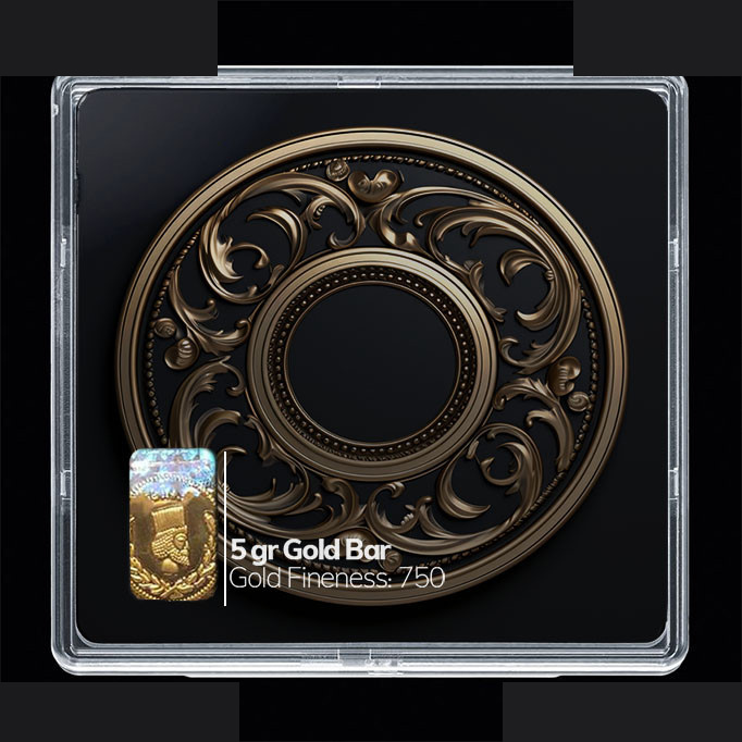 شمش طلا 18 عیار مدوپد مدل سینی گرد کد SG10169 شمش طلا 18 عیار مدوپد مدل سینی گرد کد SG10169