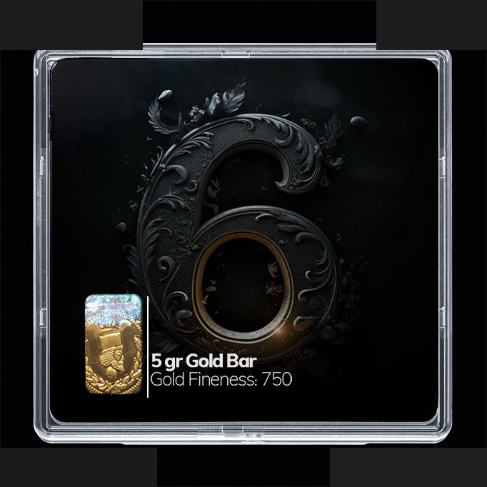 شمش طلا 18 عیار مدوپد مدل عدد 6 کد SG10166 شمش طلا 18 عیار مدوپد مدل عدد 6 کد SG10166