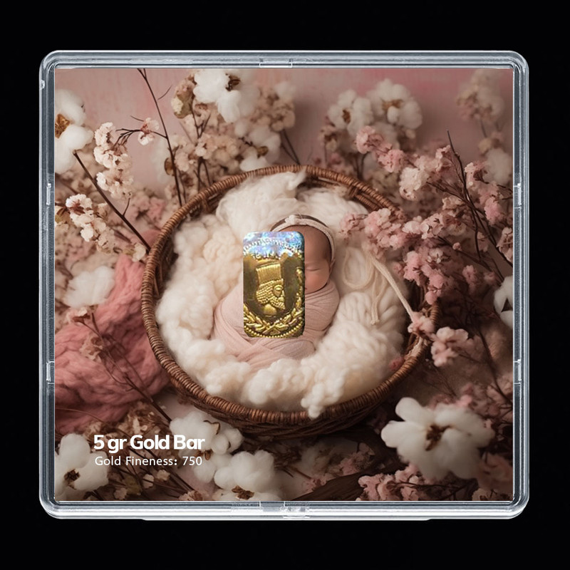 شمش طلا 18 عیار مدوپد مدل نوزاد کد SG-10293 شمش طلا 18 عیار مدوپد مدل نوزاد کد SG-10293