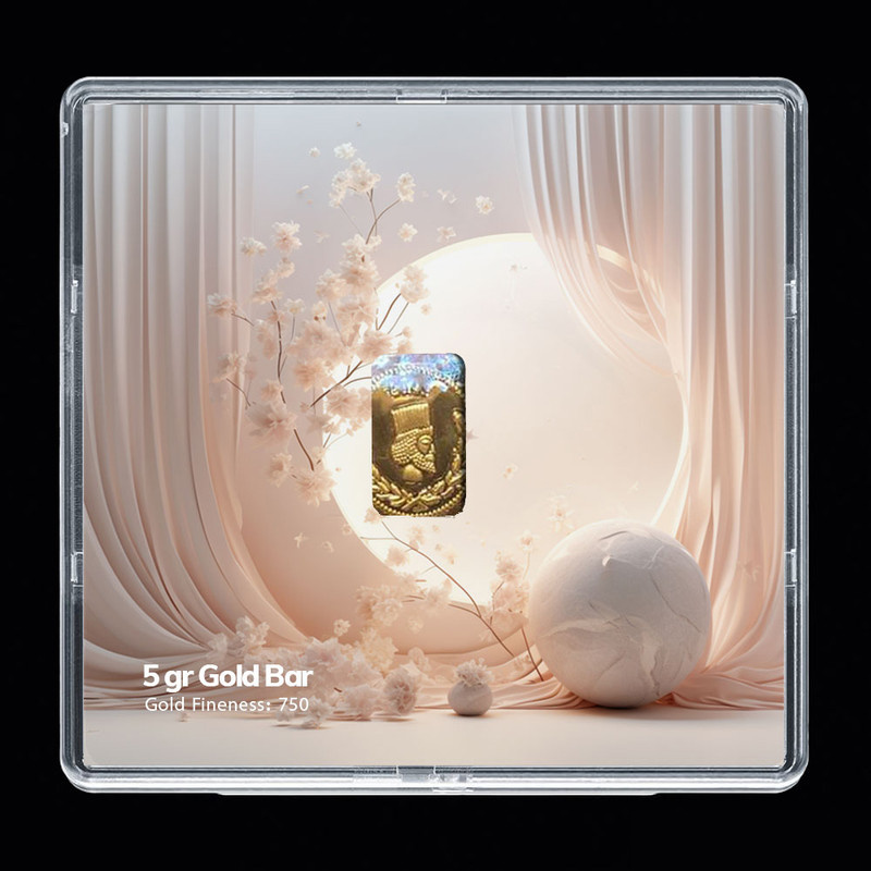 شمش طلا 18 عیار مدوپد مدل پرده و ماه کد SG-10290 شمش طلا 18 عیار مدوپد مدل پرده و ماه کد SG-10290