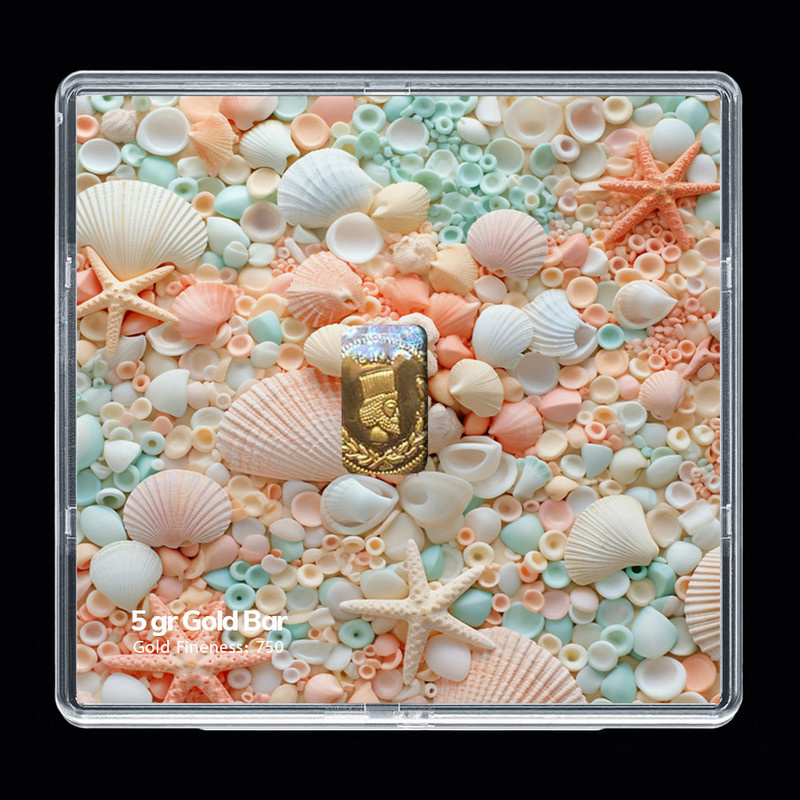 شمش طلا 18 عیار مدوپد مدل صدف کد SG-10270 شمش طلا 18 عیار مدوپد مدل صدف کد SG-10270