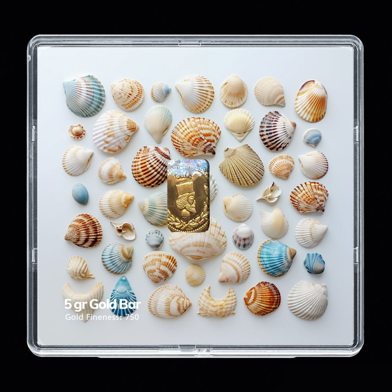 شمش طلا 18 عیار مدوپد مدل صدف کد SG-10259 شمش طلا 18 عیار مدوپد مدل صدف کد SG-10259