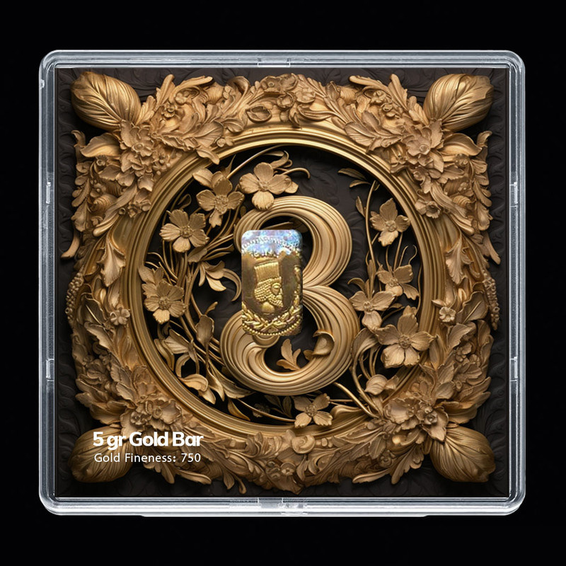 شمش طلا 18 عیار مدوپد مدل عدد 3 کد SG-10183 شمش طلا 18 عیار مدوپد مدل عدد 3 کد SG-10183