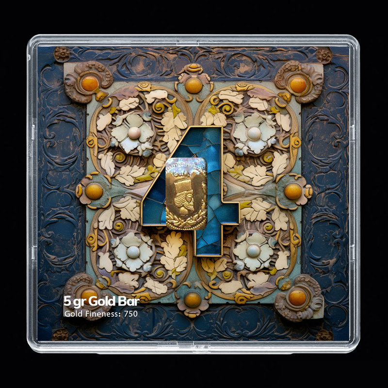 شمش طلا 18 عیار مدوپد مدل عدد 4 کد SG-10181 شمش طلا 18 عیار مدوپد مدل عدد 4 کد SG-10181