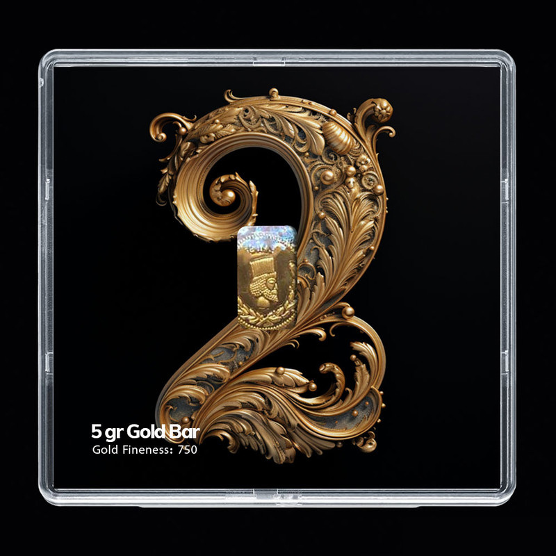 شمش طلا 18 عیار مدوپد مدل عدد 2 کد SG-10175 شمش طلا 18 عیار مدوپد مدل عدد 2 کد SG-10175