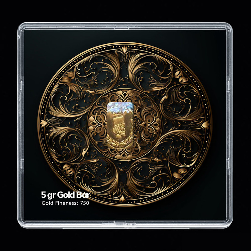 شمش طلا 18 عیار مدوپد مدل سینی و منبط کد SG-10172 شمش طلا 18 عیار مدوپد مدل سینی و منبط کد SG-10172