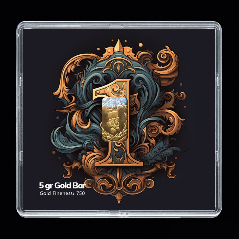 شمش طلا 18 عیار مدوپد مدل عدد 1 کد SG-10170 شمش طلا 18 عیار مدوپد مدل عدد 1 کد SG-10170