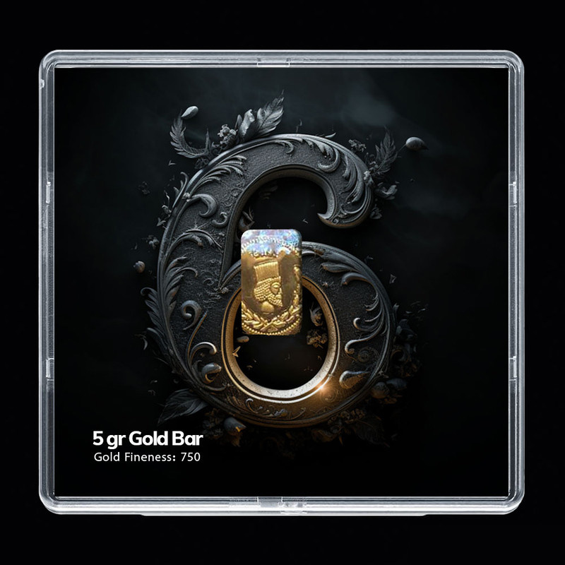 شمش طلا 18 عیار مدوپد مدل عدد 6 کد SG-10166 شمش طلا 18 عیار مدوپد مدل عدد 6 کد SG-10166