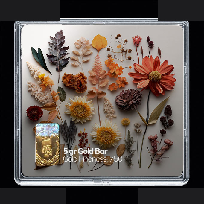 شمش طلا 18 عیار مدوپد مدل گل کد SG10482 شمش طلا 18 عیار مدوپد مدل گل کد SG10482