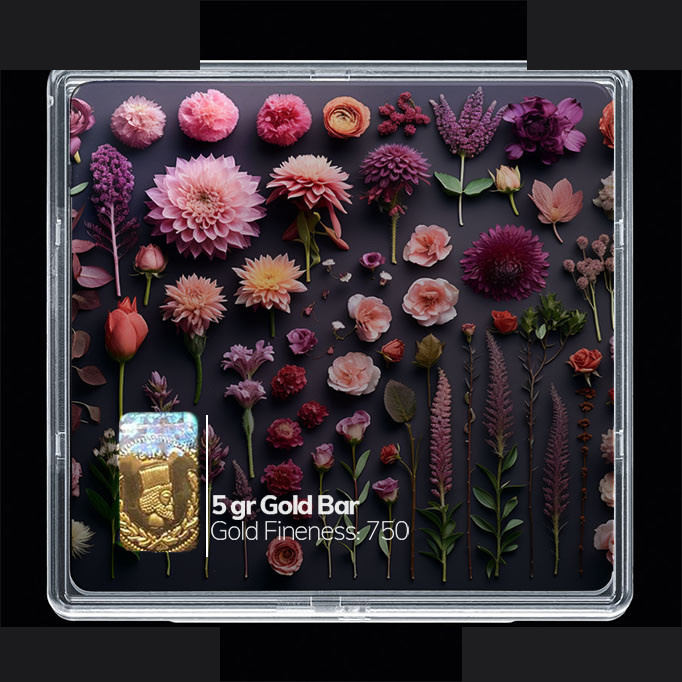 شمش طلا 18 عیار مدوپد مدل گل کد SG10480 شمش طلا 18 عیار مدوپد مدل گل کد SG10480