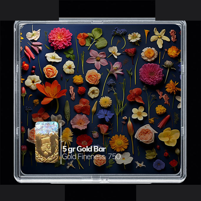 شمش طلا 18 عیار مدوپد مدل گل کد SG10478 شمش طلا 18 عیار مدوپد مدل گل کد SG10478