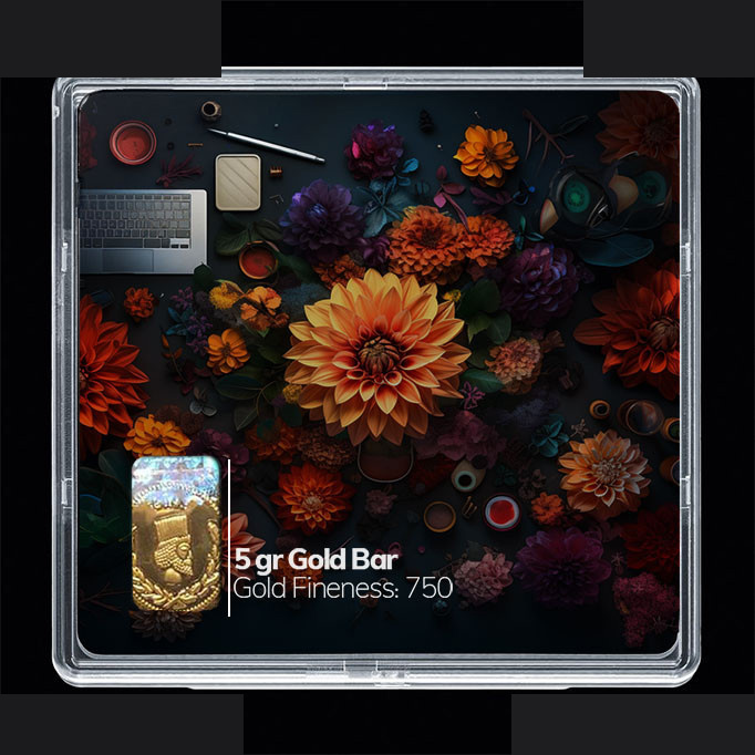 شمش طلا 18 عیار مدوپد مدل گل کد SG10471