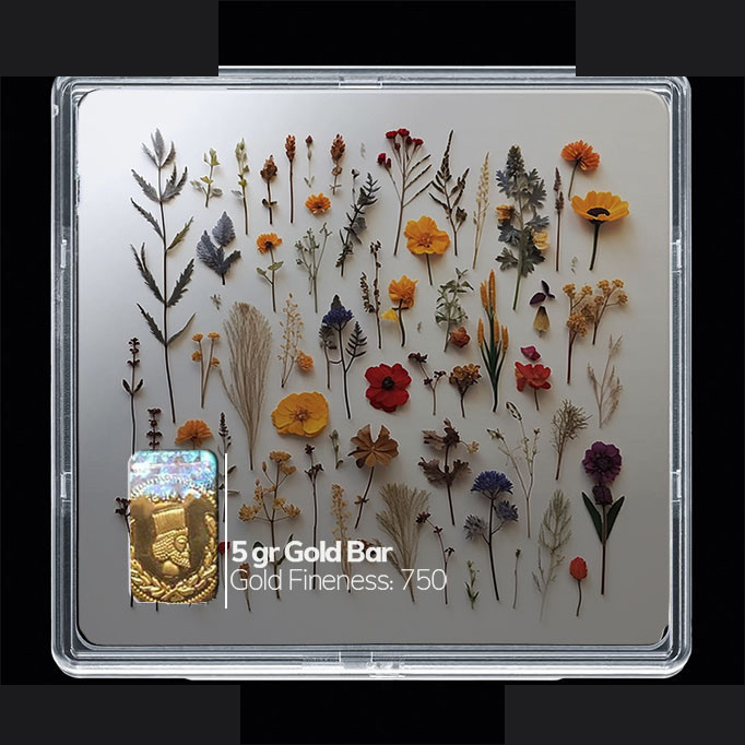 شمش طلا 18 عیار مدوپد مدل گل کد SG10470 شمش طلا 18 عیار مدوپد مدل گل کد SG10470