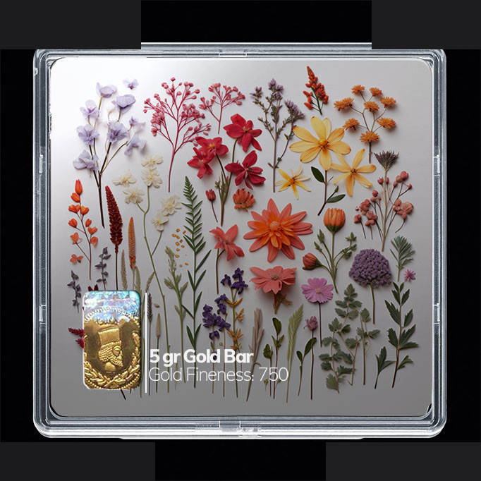 شمش طلا 18 عیار مدوپد مدل گل کد SG10457 شمش طلا 18 عیار مدوپد مدل گل کد SG10457