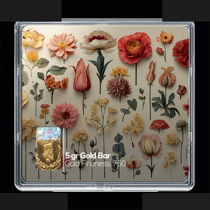 شمش طلا 18 عیار مدوپد مدل گل کد SG10525