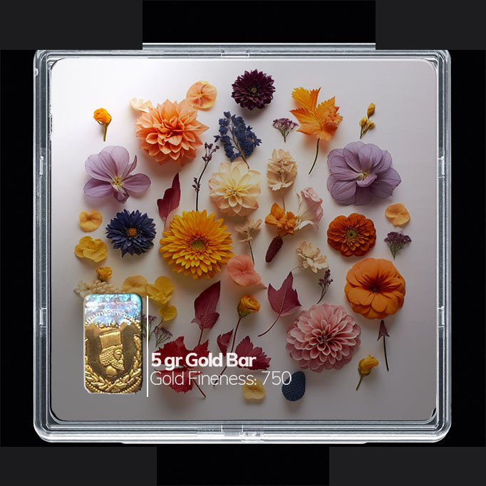 شمش طلا 18 عیار مدوپد مدل گل کد SG10447 شمش طلا 18 عیار مدوپد مدل گل کد SG10447