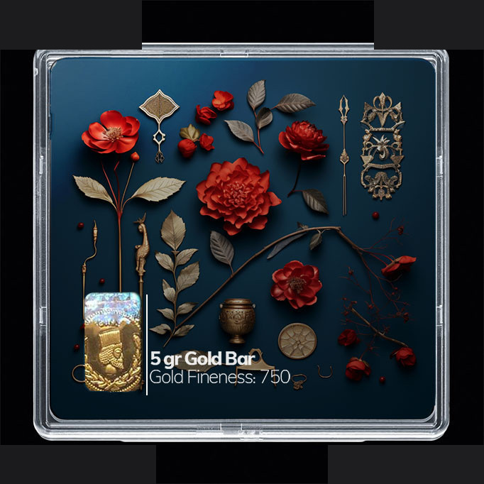 شمش طلا 18 عیار مدوپد مدل گل کد SG10446