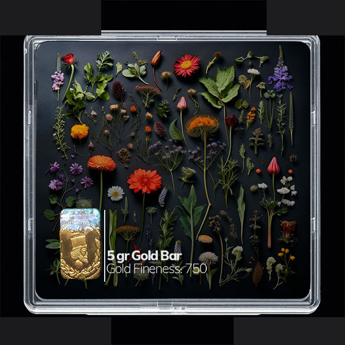 شمش طلا 18 عیار مدوپد مدل گل کد SG10445 شمش طلا 18 عیار مدوپد مدل گل کد SG10445