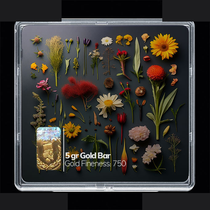 شمش طلا 18 عیار مدوپد مدل گل کد SG10444 شمش طلا 18 عیار مدوپد مدل گل کد SG10444