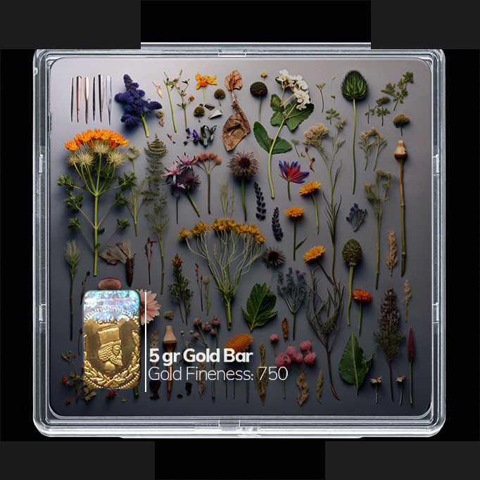 شمش طلا 18 عیار مدوپد مدل گل کد SG10443 شمش طلا 18 عیار مدوپد مدل گل کد SG10443