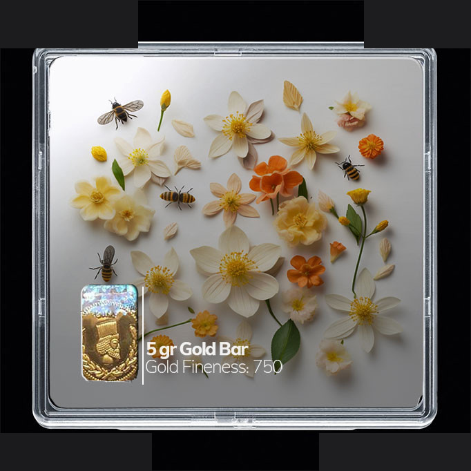 شمش طلا 18 عیار مدوپد مدل گل کد SG10522