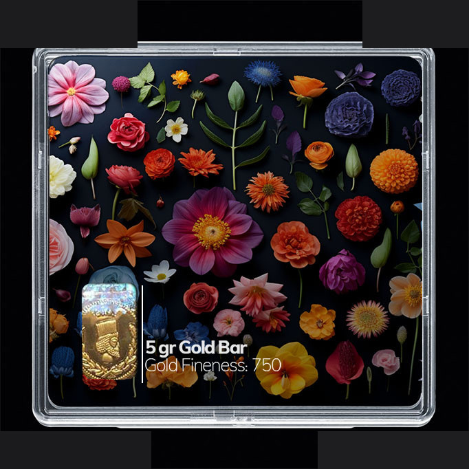 شمش طلا 18 عیار مدوپد مدل گل کد SG10441 شمش طلا 18 عیار مدوپد مدل گل کد SG10441