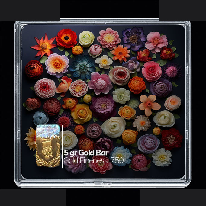 شمش طلا 18 عیار مدوپد مدل گل کد SG10440 شمش طلا 18 عیار مدوپد مدل گل کد SG10440