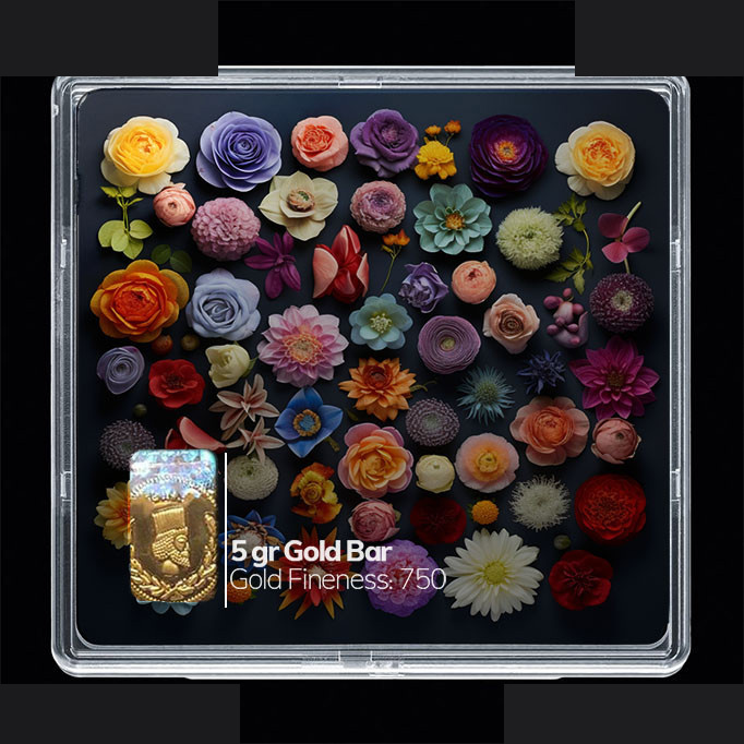 شمش طلا 18 عیار مدوپد مدل گل کد SG10438 شمش طلا 18 عیار مدوپد مدل گل کد SG10438