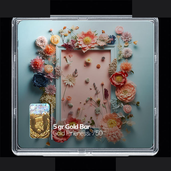 شمش طلا 18 عیار مدوپد مدل گل کد SG10520 شمش طلا 18 عیار مدوپد مدل گل کد SG10520