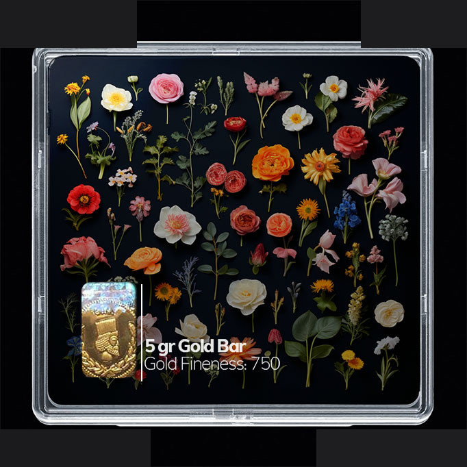 شمش طلا 18 عیار مدوپد مدل گل کد SG10519 شمش طلا 18 عیار مدوپد مدل گل کد SG10519