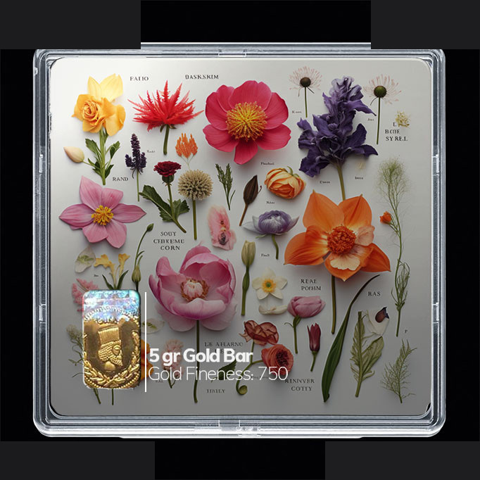 شمش طلا 18 عیار مدوپد مدل گل کد SG10517 شمش طلا 18 عیار مدوپد مدل گل کد SG10517