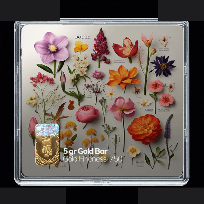 شمش طلا 18 عیار مدوپد مدل گل کد SG10516 شمش طلا 18 عیار مدوپد مدل گل کد SG10516