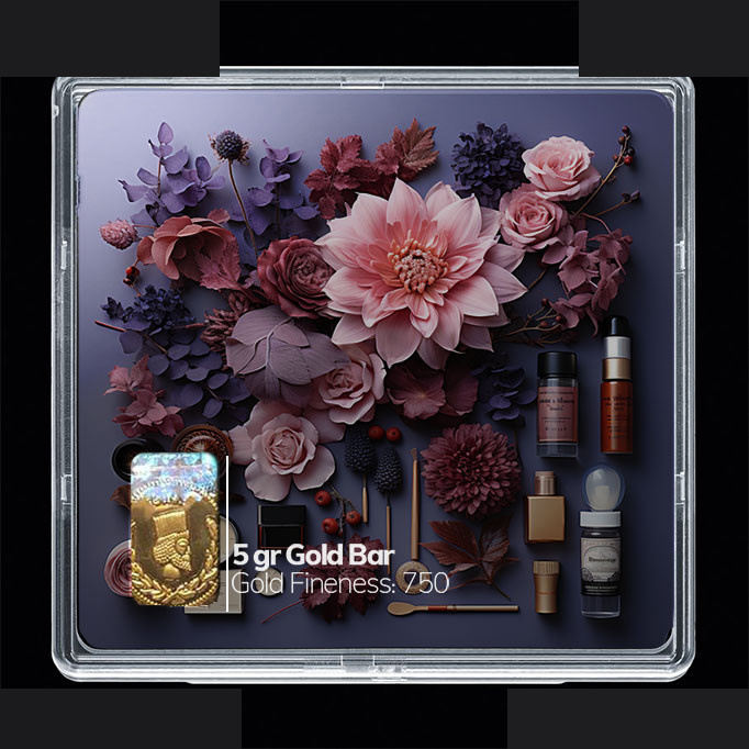 شمش طلا 18 عیار مدوپد مدل گل کد SG10430 شمش طلا 18 عیار مدوپد مدل گل کد SG10430