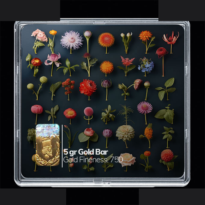 شمش طلا 18 عیار مدوپد مدل گل کد SG10514 شمش طلا 18 عیار مدوپد مدل گل کد SG10514