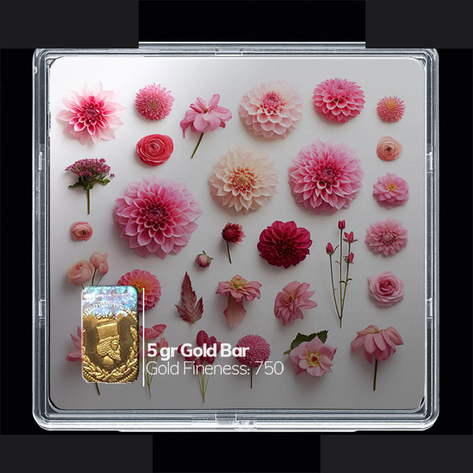 شمش طلا 18 عیار مدوپد مدل گل کد SG10511 شمش طلا 18 عیار مدوپد مدل گل کد SG10511