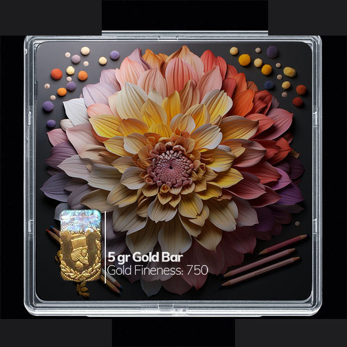 شمش طلا 18 عیار مدوپد مدل گل کد SG10510 شمش طلا 18 عیار مدوپد مدل گل کد SG10510