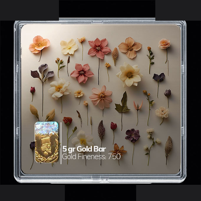 شمش طلا 18 عیار مدوپد مدل گل کد SG10507 شمش طلا 18 عیار مدوپد مدل گل کد SG10507