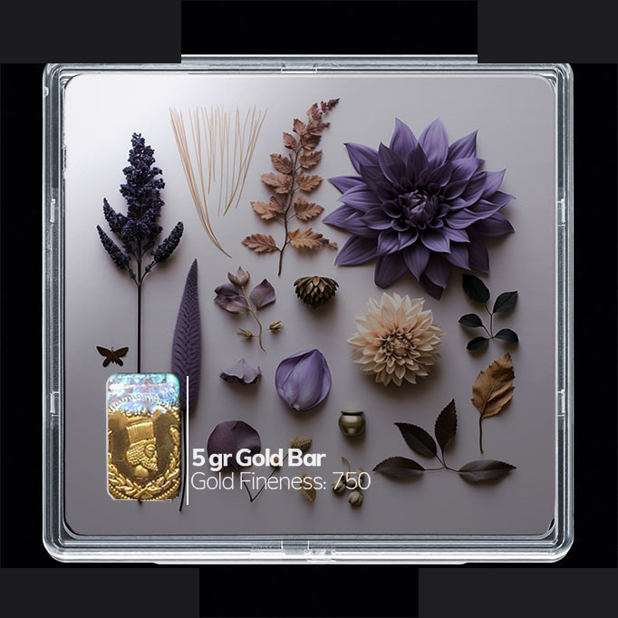 شمش طلا 18 عیار مدوپد مدل گل کد SG10506 شمش طلا 18 عیار مدوپد مدل گل کد SG10506