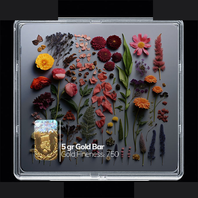 شمش طلا 18 عیار مدوپد مدل گل کد SG10502