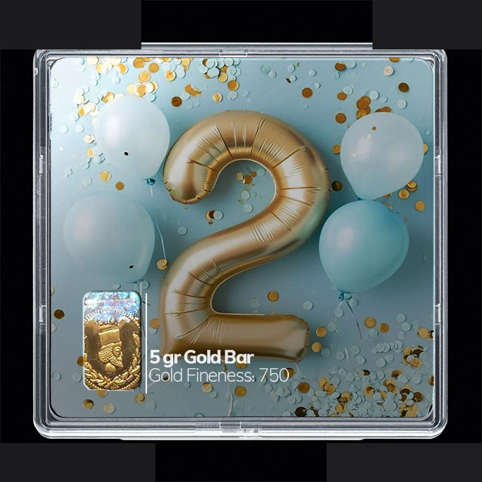 شمش طلا 18 عیار مدوپد مدل عدد 2 کد SG10590