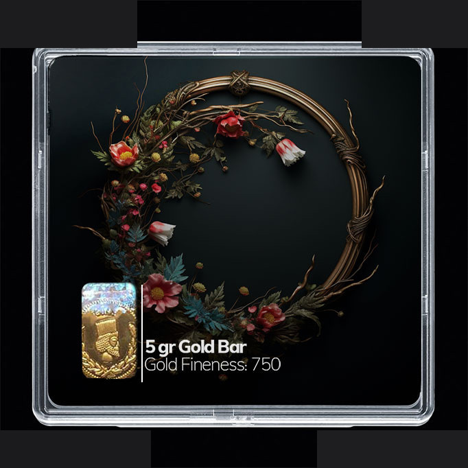 شمش طلا 18 عیار مدوپد مدل گل کد SG10630 شمش طلا 18 عیار مدوپد مدل گل کد SG10630