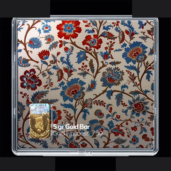 شمش طلا 18 عیار مدوپد مدل گل کد SG10635 شمش طلا 18 عیار مدوپد مدل گل کد SG10635