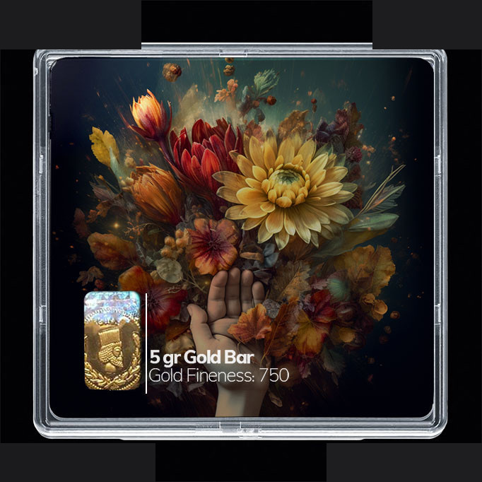 شمش طلا 18 عیار مدوپد مدل گل کد SG10647