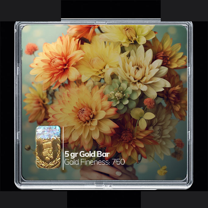 شمش طلا 18 عیار مدوپد مدل گل کد SG10695 شمش طلا 18 عیار مدوپد مدل گل کد SG10695