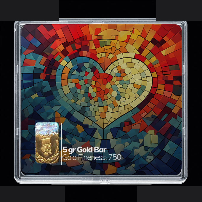 شمش طلا 18 عیار مدوپد مدل قلب کد SG10697