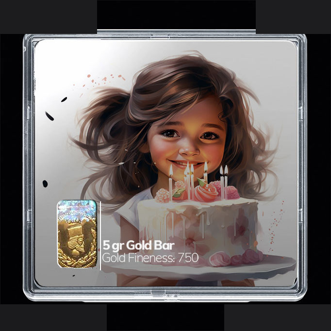 شمش طلا 18 عیار مدوپد مدل دختر و کیک کد SG10829 شمش طلا 18 عیار مدوپد مدل دختر و کیک کد SG10829