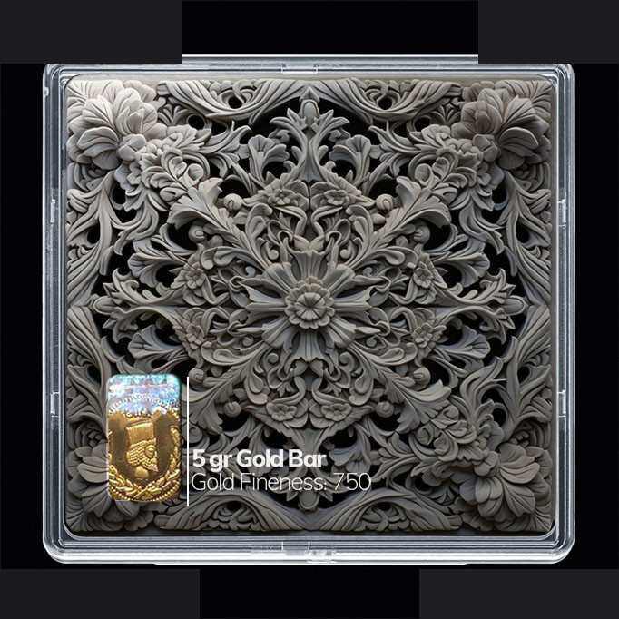 شمش طلا 18 عیار مدوپد مدل گل کد SG10846 شمش طلا 18 عیار مدوپد مدل گل کد SG10846