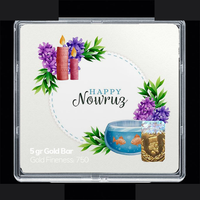 شمش طلا 18 عیار مدوپد مدل نوروز و سال نو کد SG11593